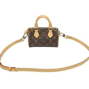 LOUIS VUITTON Speedy Handbag Monogram Leather Brown